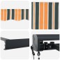 vidaXL Tenda da Sole Retrattile Verde e Giallo di 350x250 cm