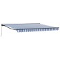 vidaXL Tenda Retrattile Blu e Bianco 400x300 cm vidaXL Tenda Retrattile Blu e Bianco 400x300 cm