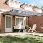 vidaXL Tenda Retrattile Blu e Bianco 400x300 cm vidaXL Tenda Retrattile Blu e Bianco 400x300 cm