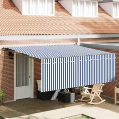 vidaXL Tenda Retrattile Strisce Blu e Bianche 400 × 300 cm