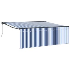 vidaXL Tenda Retrattile Strisce Blu e Bianche 400 × 300 cm