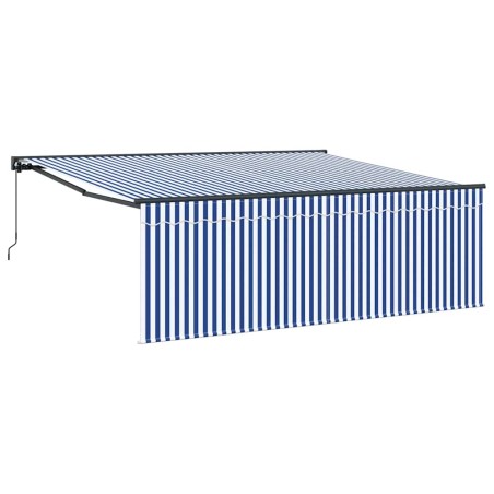 vidaXL Tenda Retrattile Strisce Blu e Bianche 400 × 300 cm