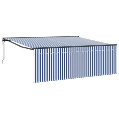 vidaXL Tenda Retrattile Strisce Blu e Bianche 400 × 300 cm