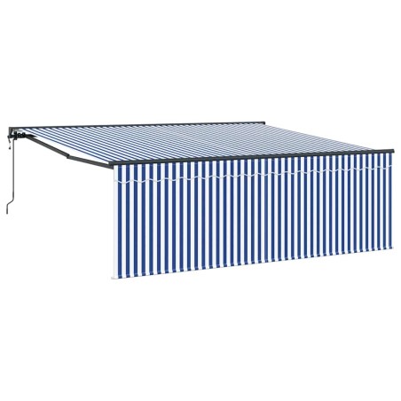 vidaXL Tenda Retrattile Strisce Blu e Bianche 400 × 300 cm