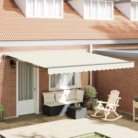 vidaXL Tenda Retrattile Crema 400x300 cm Poliestere e Acciaio