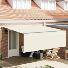 vidaXL Tenda Retrattile Crema 400 × 300 cm Tessuto