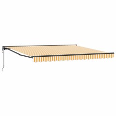 vidaXL Tenda Retrattile Giallo e Bianco 400x300 cm
