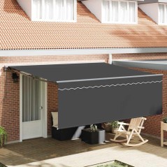 vidaXL Tenda Retrattile Grigio 400 × 300 cm Alluminio, tessuto