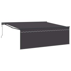 vidaXL Tenda Retrattile Grigio 400 × 300 cm Alluminio, tessuto