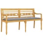 Panchina Batavia con Cuscino Grigio 150 cm Legno Massello Teak Panchina Batavia con Cuscino Grigio 150 cm Legno Massello Teak