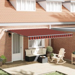 vidaXL Tenda Retrattile Automatizzata con LED Arancione e Marrone 400x300 cm