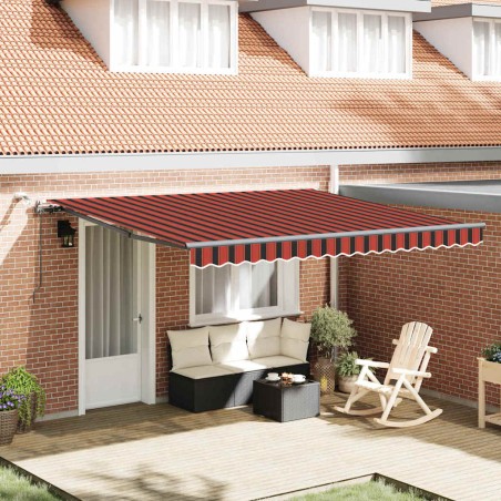 vidaXL Tenda Retrattile Automatizzata con LED Arancione e Marrone 400x300 cm