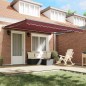 vidaXL Tenda Retrattile Rosso Borgogna 400x300 cm Poliestere e Metallo