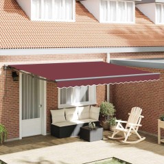 vidaXL Tettuccio Elettrico Semi-Cassette Rosso Borgogna 400x300 cm