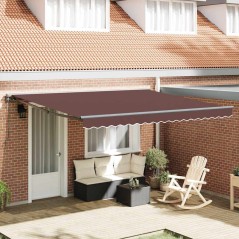 vidaXL Tenda Retrattile Marrone 400x300 cm Alluminio e Poliestere
