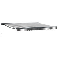 vidaXL Tenda Retrattile Antracite e Bianco 400x300 cm