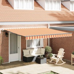 vidaXL Tenda Retrattile Automatica Gialla e Arancione 400x300 cm