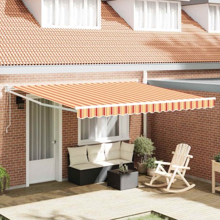 vidaXL Tenda da sole retrattile automatica gialla e arancione 400x300 cm