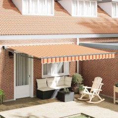 vidaXL Tenda da Sole Automatica Estraibile Gialla e Arancione 400 x 300 cm