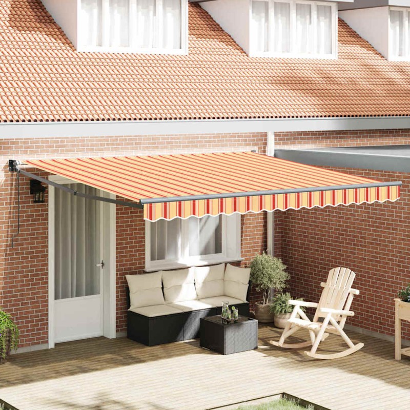 vidaXL Tenda da Sole Automatica Estraibile Gialla e Arancione 400 x 300 cm vidaXL Tenda da Sole Automatica Estraibile Gialla e Arancione 400 x 300 cm