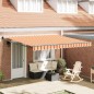 vidaXL Tenda da Sole Automatica Estraibile Gialla e Arancione 400 x 300 cm vidaXL Tenda da Sole Automatica Estraibile Gialla e Arancione 400 x 300 cm
