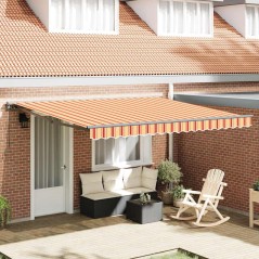 vidaXL Tenda Retrattile Giallo e Arancione 400x300 cm
