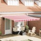 vidaXL Tenda da sole manuale retrattile a strisce rosse e bianche 400 x 300 cm di vidaXL Tenda da sole manuale retrattile a strisce rosse e bianche 400 x 300 cm di
