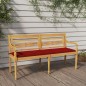 Panchina Batavia con Cuscino Rosso 150 cm Legno Massello Teak Panchina Batavia con Cuscino Rosso 150 cm Legno Massello Teak