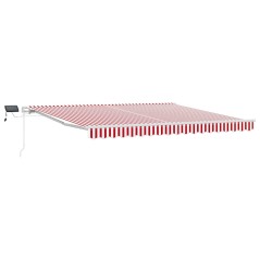 vidaXL Tenda retrattile manuale with Rosso e bianco 400 × 300 cm