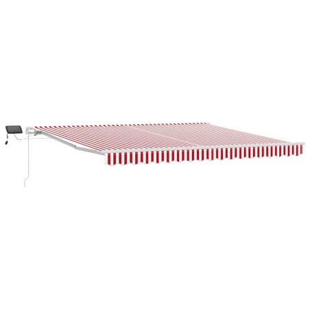 vidaXL Tenda retrattile manuale with Rosso e bianco 400 × 300 cm