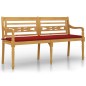 Panchina Batavia con Cuscino Rosso 150 cm Legno Massello Teak Panchina Batavia con Cuscino Rosso 150 cm Legno Massello Teak