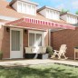 vidaXL Tenda Retrattile Rosso e bianco 400 × 300 cm Rosso e bianco vidaXL Tenda Retrattile Rosso e bianco 400 × 300 cm Rosso e bianco