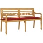 Panchina Batavia con Cuscino Rosso 150 cm Legno Massello Teak Panchina Batavia con Cuscino Rosso 150 cm Legno Massello Teak