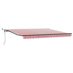 vidaXL Tenda Retrattile Automatica con LED Striscia Rossa e Bianca 400x300 cm