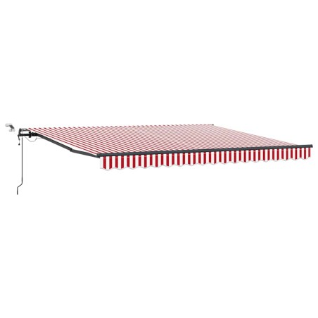 vidaXL Tenda Retrattile Automatica con LED Striscia Rossa e Bianca 400x300 cm