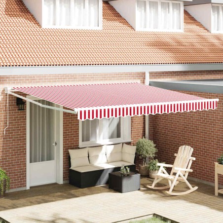 vidaXL Tenda a braccio manuale a strisce rosse e bianche, 400x300 cm