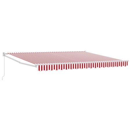 vidaXL Tenda a braccio manuale a strisce rosse e bianche, 400x300 cm