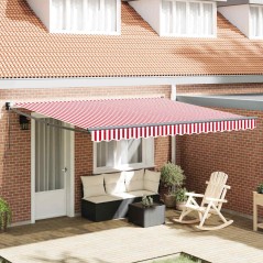 vidaXL Tenda a braccio manuale 400x300 cm con strisce rosse e bianche