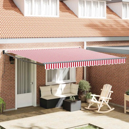 vidaXL Tenda a braccio manuale 400x300 cm con strisce rosse e bianche