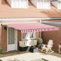 vidaXL Tenda a braccio manuale 400x300 cm con strisce rosse e bianche vidaXL Tenda a braccio manuale 400x300 cm con strisce rosse e bianche