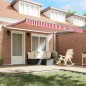 vidaXL Tenda a braccio manuale 400x300 cm con strisce rosse e bianche vidaXL Tenda a braccio manuale 400x300 cm con strisce rosse e bianche