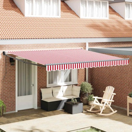 vidaXL Tenda Margherita Automatica Retrattile Striscia Rossa e Bianca 400x300 cm