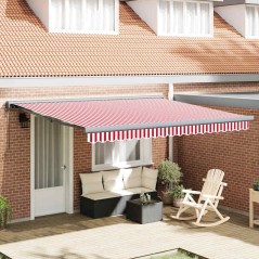vidaXL Tenda Automatica Retrattile Rossa e Bianca 400 x 300 cm