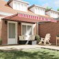 vidaXL Tenda Retrattile Striscia Rossa e Bianca 400x300 cm