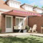 vidaXL Tenda Retrattile Striscia Rossa e Bianca 400x300 cm