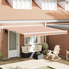 vidaXL Tenda da sole manuale retrattile a strisce multicolore 400x300 cm