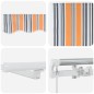 vidaXL Tendone Retrattile Arancione / Grigio / Blù / Bianco 400 × 300 cm
