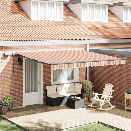 vidaXL Tenda Retrattile Manuale con Striscia Multicolore LED 400x300 cm