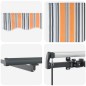 vidaXL Tenda Retrattile Manuale con Striscia Multicolore LED 400x300 cm vidaXL Tenda Retrattile Manuale con Striscia Multicolore LED 400x300 cm