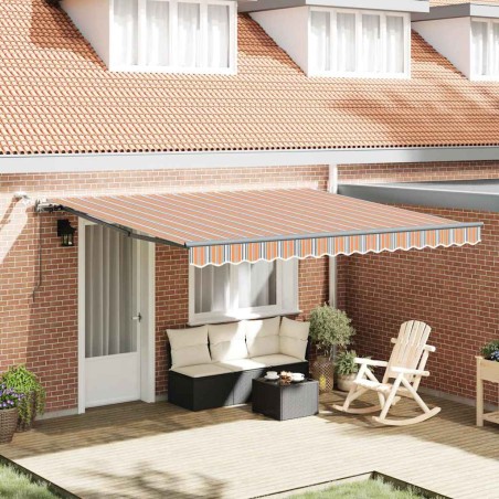 vidaXL Tenda Retrattile Automatica con Strisce Multicolori 400x300 cm